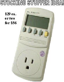 Kill-a-watt meter to determain how much energy your appliances use