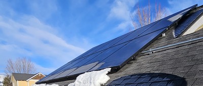 Residential roof mounted solar module array